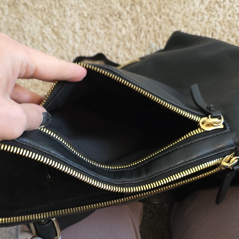 Margot Black Leather Laptop Backpack - Picture 11 of 16